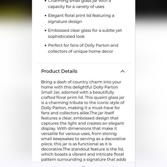 Dolly Parton Floral Strawberries Oven Mitt & Glass Jar Set - Picture 4 of 13